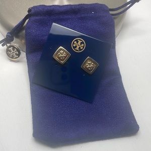 Tory Burch tortoise earring studs square